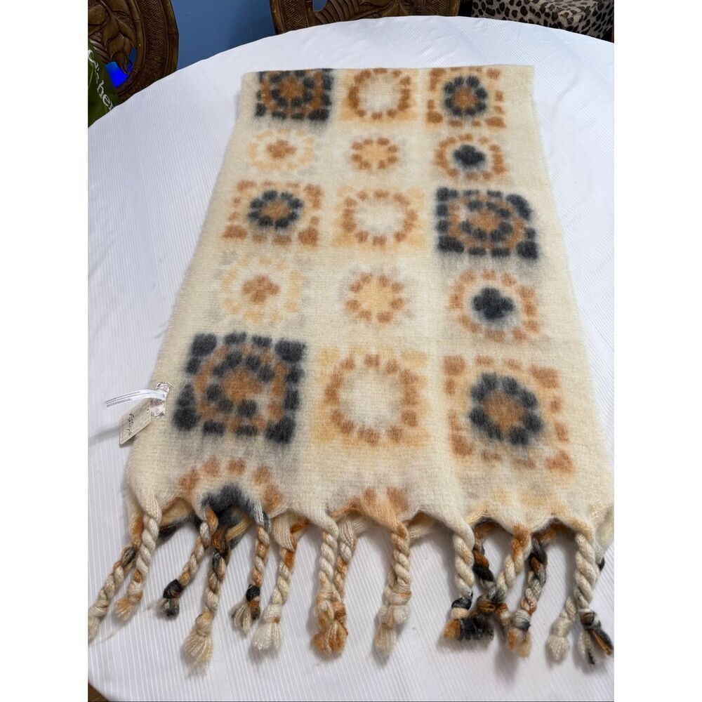 Free People Kaleidoscope Blanket Scarf Ivory Combo Oversized Boho Wrap NWT